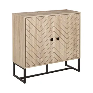 Homcom Buffet Schrank 2 Türen Holz Und Metallische Füße Schwarz 80L X 29, 5B X 80H Cm Aosom