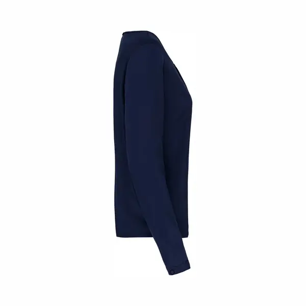 Kariban, Damen, Blusen, Bluse, Langarm, Aus Krepp, Damen, Blau, (38) thumbnail
