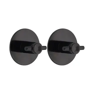 Tendance Plakhaakjes - 5 Cm - Zelfklevende Ophang Haakjes - 2x Stuks - Kunststof - Zwart - Keuken/badkamer Haken