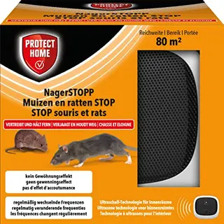 Protect Home Ultrasonic Muizen En Ratten Stop - Beschermt Ruimtes Tot 80 M2 - Laag Stroomgebruik