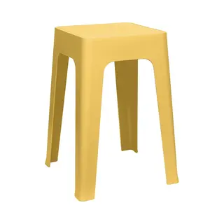 Home Deco Factory Zit Krukje/stoel - Geel - D34 X H47 Cm - Stapelbaar - Kunststof - Bijzet Tafeltje