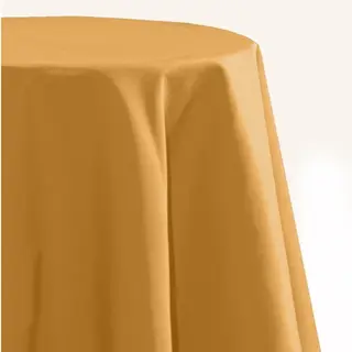 Stof Textiles Tafelkleed Rond - D180 Cm - Okergeel - Eettafel Tafellakens - Polyester Stof - Tafel Dekken - Nette Afwerking