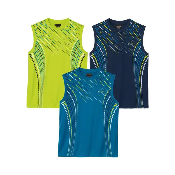 Atlas For Men - Set Van 3 Sportieve Mouwloze T-shirts - Heren - Verkrijgbaar In Grote Maten - Xl thumbnail