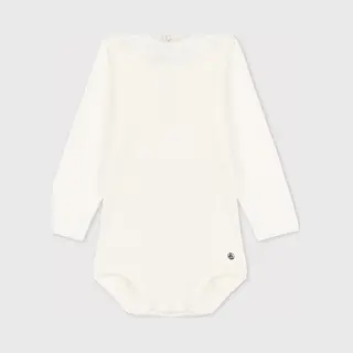 Petit Bateau Babybody Met Lange Mouwen En Kraagje Van Katoen Meisjes Rompertje - Maat 68