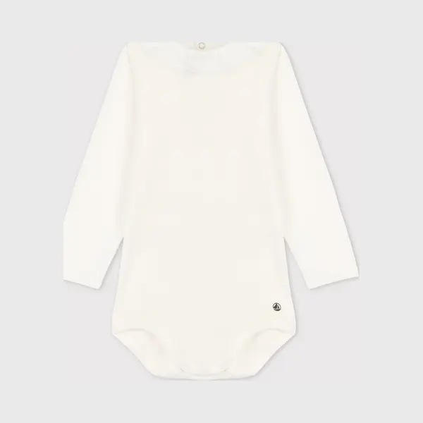 Petit Bateau Baby Mädchen Langarm-Body Mit Kragen, Weiss Marshmallow, 6 Monate thumbnail