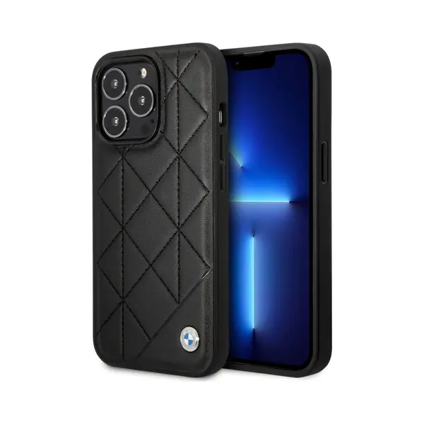 Bmw Imitatieleer Back Cover Telefoonhoesje Voor Apple IPhone 14 Pro - Bescherm Je Telefoon, Zwarte Kleur thumbnail