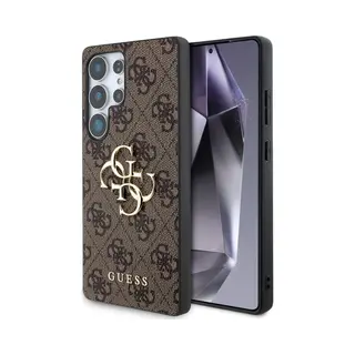 Guess Pu 4G Metal Logo Case Für Samsung Galaxy S25 Ultra - Brown (Samsung Galaxy S25 Ultra), Smartphonehoes, Bruin