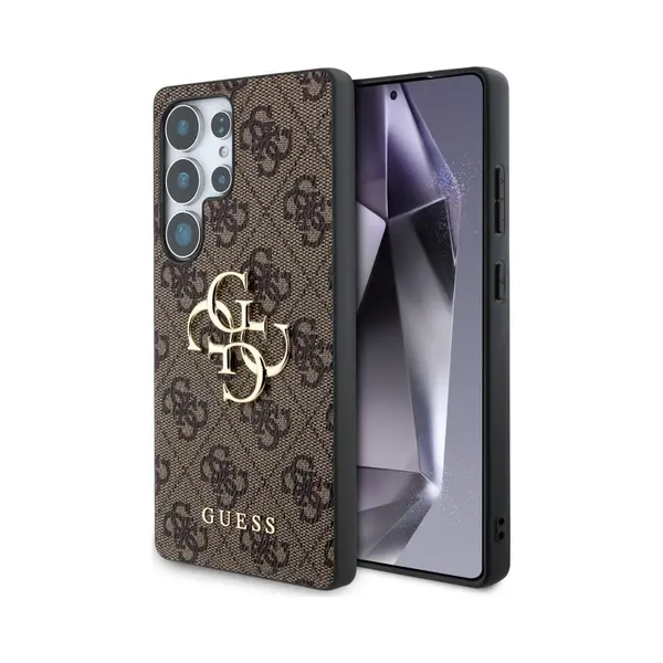 Guess Pu 4G Metal Logo Case Für Samsung Galaxy S25 Ultra - Brown (Samsung Galaxy S25 Ultra), Smartphonehoes, Bruin thumbnail