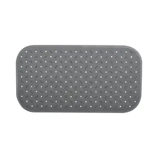 Msv Douche/bad Anti-slip Mat Badkamer - Rubber - Donkergrijs - 36 X 65 Cm - Met Zuignappen