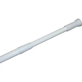 Msv Douchegordijn Stang - Uitschuifbaar Van 110 Naar 200 Cm - Aluminium - Wit - Montage Klik/klemsysteem