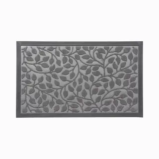 Luance Deurmat Feuillage - Donkergrijs - Rubber - Rechthoek - 75 X 45 Cm - Schoonloopmat- Buiten