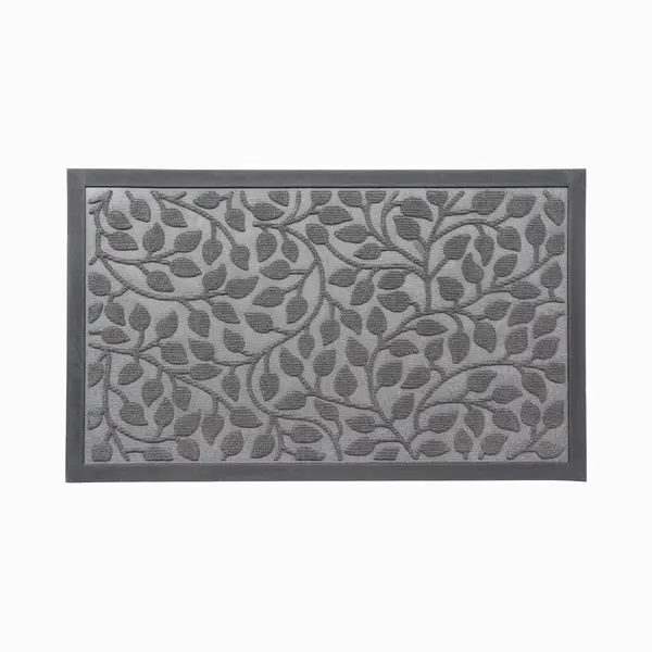 Luance Deurmat Feuillage - Donkergrijs - Rubber - Rechthoek - 75 X 45 Cm - Schoonloopmat- Buiten thumbnail