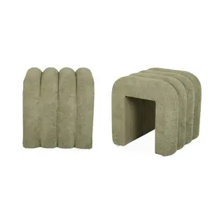 Sweeek - Set Van 2 Stoffen Eigentijdse Poefs