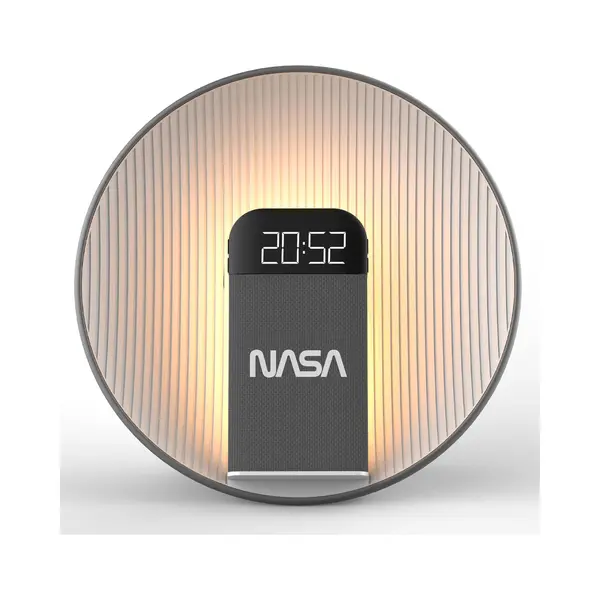 Nasa, Wekker, Wecker, Bt-Lautsprecher + Qi-Charger Mit Led-Licht thumbnail