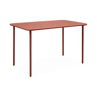 Sweeek Metal Garden Table For 4 People Terracotta 120x70x72.5 Cm - Amelia