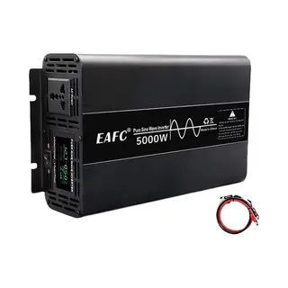 Eafc Auto Omvormer 5000W 12V Naar 220V - Zuivere Sinusomvormer 2500W/5000W - Auto-Omvormer Dc Naar Ac Met Stopcontacten En 2 Usb-Poorten -