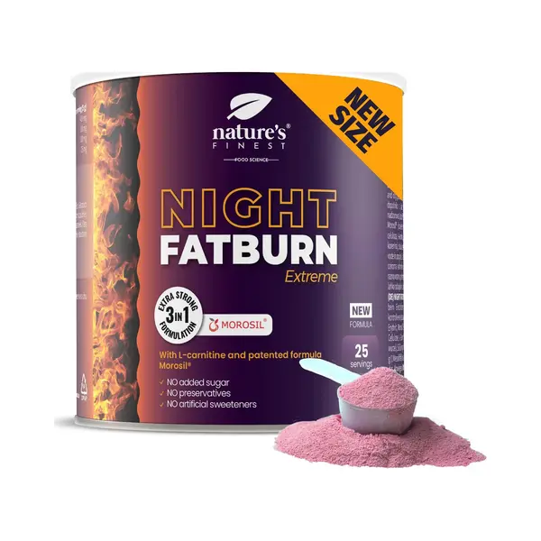 Nature's Finest by Nutrisslim Nature’s Finest Night Burn Extreme - Schlaf Komplex Mit Baldrian Hochdosiert, L-Carnitin & Morosil (400mg), Stoffwechsel Komplex Für Die Nacht, thumbnail