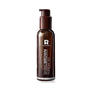 Byrokko Shine Brown Chocolate Tanning Accelerator Oil (145ml) Super Fast Bronzing Oil For Sunbathing And Solarium, Unique Summer Chocolate Fragrance