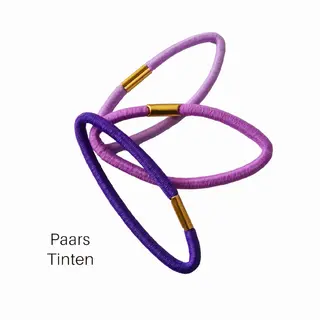 H.a.m.a. Haar Basis Haarelastieken Op Kaartjes - Paars Tinten - 7cm - 5mm - 2x 12 Stuks Haar Elastiekjes (totaal 24 Stuks) - Volwassen Tieners Kinderen