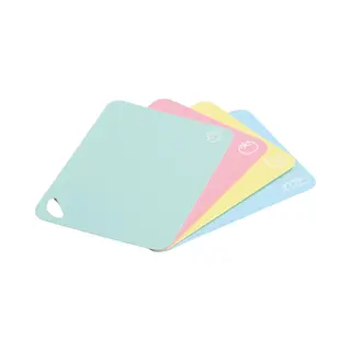 Kesper | Flexible Schneidunterlage, 4er Set, Material, Kunststoff (Pe), Maße, 38 X 29 X 0, 2 Cm, Farbe, Mint, Rosé, Gelb, Türkis | 30590