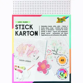 Folia Stickkarton, 175 X 245 Mm, Weiß Unbedruckt