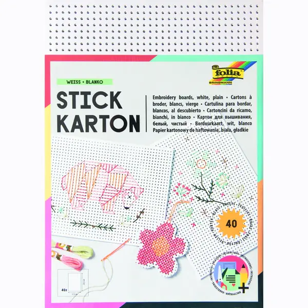 Folia Stickkarton, 175 X 245 Mm, Weiß Unbedruckt thumbnail
