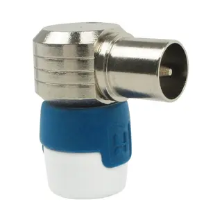 Hirschmann Male Iec connector, angled 4G/Lte proof kabel-connector Iec Ml Blauw, Wit