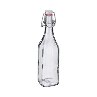 Westmark Beugelfles / Weckfles - Transparant Glas - Luchtdicht - 0.5 Liter - Waterfles - Vierkant - 6.5 X 26 Cm
