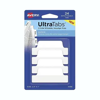 Avery Zweckform 24 Indexstroken »UltraTabs - Weiß« 63, 5 X 25, 4 Mm