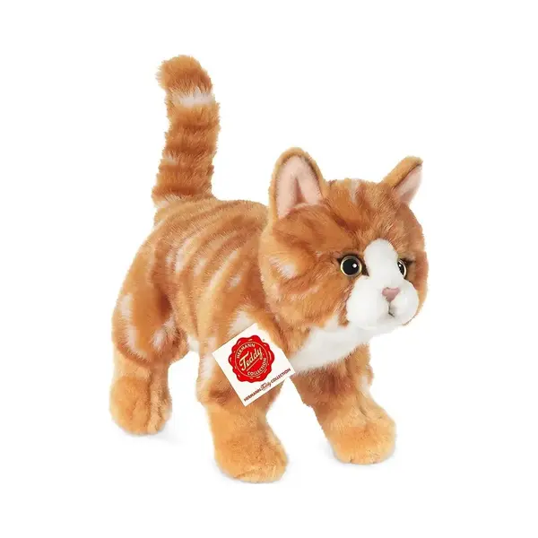 Teddy Hermann Hermann Teddy Knuffeldier Kat/poes - Zachte Pluche Stof - Premium Kwaliteit Knuffels - Rood/oranje - 20 Cm thumbnail