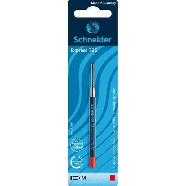 10 X Schneider Kugelschreibermine Express 735 M Rot Blisterkarte thumbnail