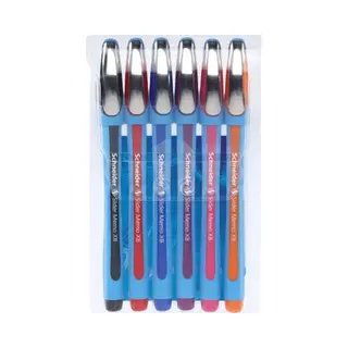 Schneider Schreibgeräte Slider Memo Zwart, Blauw, Oranje, Roze, Rood, Violet Stick balpen Extra vet 6 stuk(s)