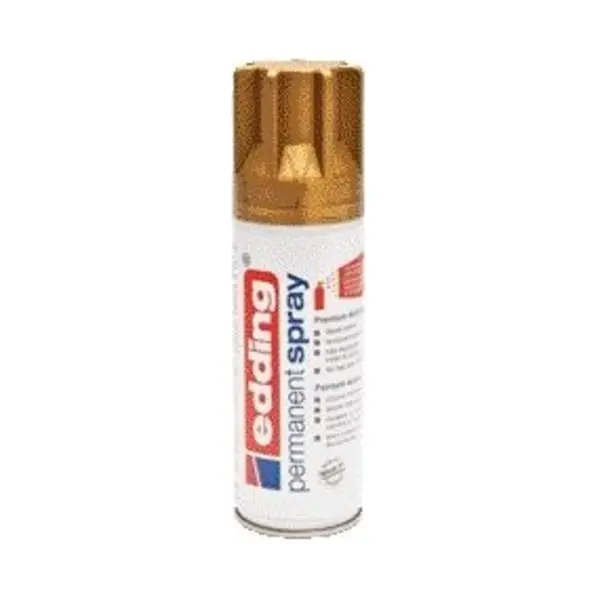 Edding 5200 Permanent Spray - Rich Gold Mat - 200 Ml - Acrylic Paint For Painting And Decorating Glass, Metal, Wood, Ceramic, Plastic, Canvas - thumbnail