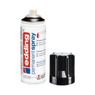 Edding 5200 Permanent Spray – Dark Black Gloss – 200 Ml – Acrylic Spray Paint For Painting Or Decorating Glass, Metal, Wood, Ceramic, Plastic,