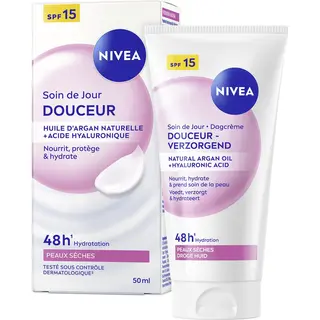Nivea Essentials Voedende Dagcrème Spf 15 - Gezichtscreme Droge Huid - Moisturizer - Skincare - Met Arganolie - 50 Ml