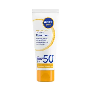 Nivea Sun Uv Face Senstive SPF50+ Zonnebrand Gezicht - Voor De Gevoelige Huid - Ademende, Niet Vette Formule - Parfumvrij - 40ml
