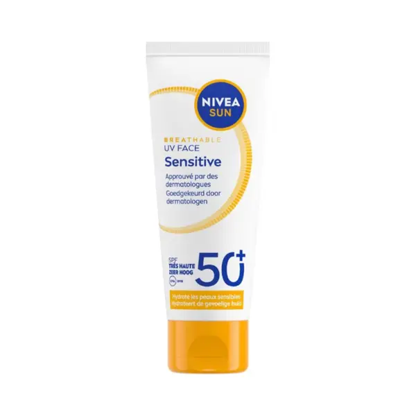 Nivea Sun Uv Face Senstive SPF50+ Zonnebrand Gezicht - Voor De Gevoelige Huid - Ademende, Niet Vette Formule - Parfumvrij - 40ml thumbnail