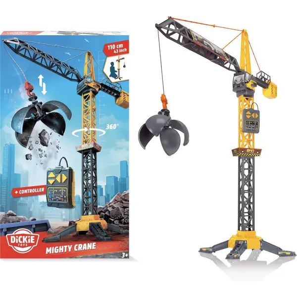 Dickie Toys - Mighty Crane (110 Cm) - Large Toy Crane With 360° Rotation & Breakaway Ball Including Gripping Function, Play Crane For Children From 3 thumbnail