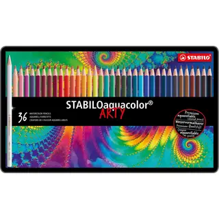 STABILOaquacolor - Premium Aquarel Kleurpotloden - Arty - Metalen Etui 36 Kleuren