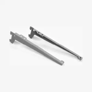 Element System 10300-00051 Winkelträgerpaar 10300, L 380, Tragkr. 55KG, Stahl, Weiß-alu (Ral 9006)