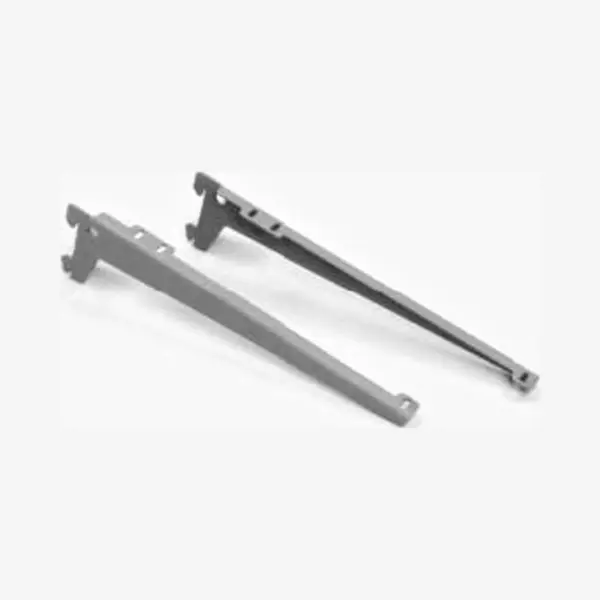 Element System 10300-00051 Winkelträgerpaar 10300, L 380, Tragkr. 55KG, Stahl, Weiß-alu (Ral 9006) thumbnail