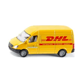 Siku Bestelbusje van de post metaal/kunststof geel Dhl-look veelzijdig te gebruiken