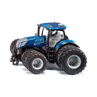 Siku New Holland T7.315 tractor 1:32 blauw metaal,kunststof op afstand bestuurbaar bediening met app via Bluetooth met afneembare dubbele banden zonder afstandsbedieningsmodule