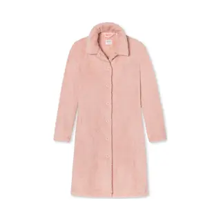 Schiesser Badjas Knuffelig En Warm Met Knopen - Teddyfleece Badjas Voor Dames (1 Stuk), Roze 178417