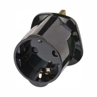 Brennenstuhl Travel Adapter earthed/Gb netstekker adapter Type G (Vk) Type F Zwart