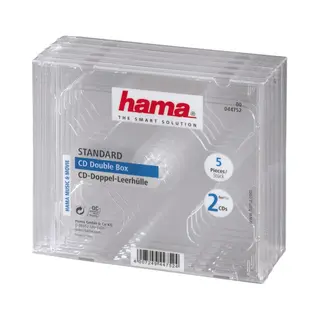 Hama Cd Double Jewel Case, Pack 5 2 Disks Transparent