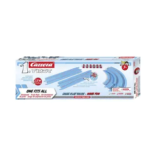 Carrera First Track Pack, 1.2M, 1 Straight Section, 1 Narrow Section, 2 Corner Sections, 6 Track Supports, Comaptible With All First Sets