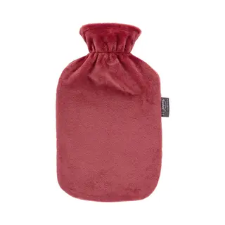 Fashy Wärmflasche Mit Flauschbezug, Rostrot, 2 L