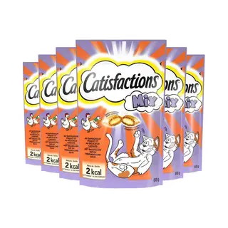 6x Catisfactions Kattensnoepjes Kip - Eend 60 Gr