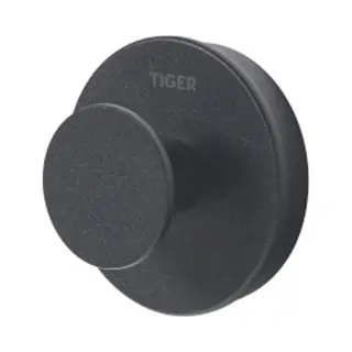 Tiger Urban - Handdoekhaak Groot (1x) - ø 5 Cm - Inclusief 2 Decorringen - Zwart
